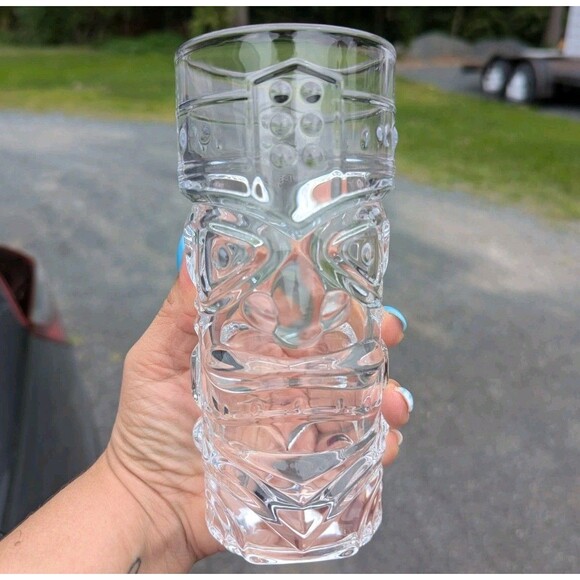 Clear Tiki Glasses Set of 2 - 14 Oz Cocktail Highball Glasses With Straws - Picture 5 of 5